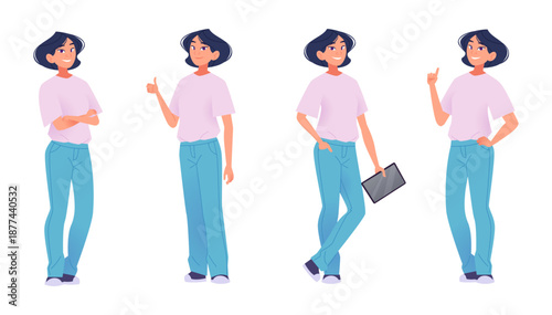 Professional woman walking, Businesswoman in modern office ensemble walking confidently