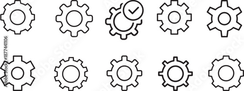 set of blue gears, cogs icon, mechanical design elements, abstract industrial pattern, blueprint style, engineering diagram, technical illustration, vector graphics