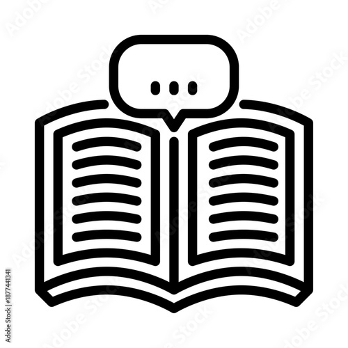 Obraz na plátně Recite Koran outline icon. Recite Quran black line illustration.