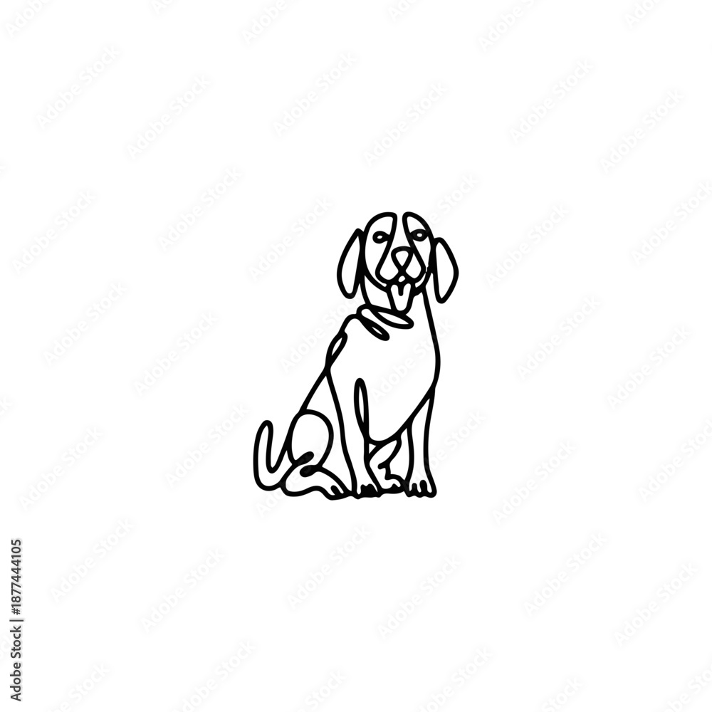 Fototapeta premium Minimalist Dog Line Art