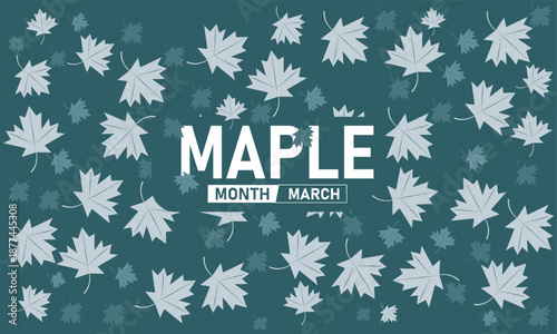 Maple Month Falling Leaf Poster Banner Background Template Autumn Red Orange Yellow Leaves Tree Nature Foliage Drop Season Change Wind Drift Golden Brown Vector Flat Design Illustration Graphic