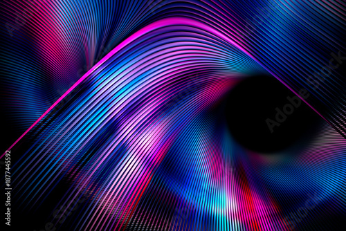 Wallpaper Mural Neon curves abstract background. Fractal render. Colorful glowing lines. Suited to technology, connectivity, futurism, innovation themes. Torontodigital.ca
