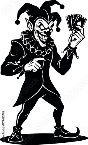 Circus clown vector illustration silhouette cricut design