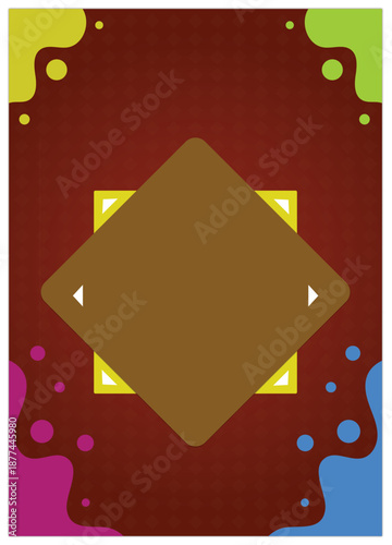 abstract brown background with ornament in the middle