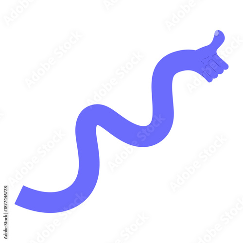 Dynamic Wavy Purple Arm Giving Thumbs Up Approval