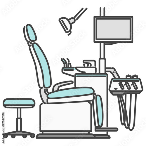 前折れフットレスト対応の歯科ユニット フル装備