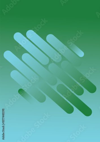 abstract green and white background with ornament in the middle