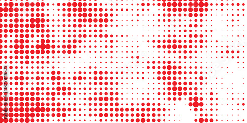 White background with red polka dots. Polka dot pattern isolated on white background.modern abstac bacground illustration