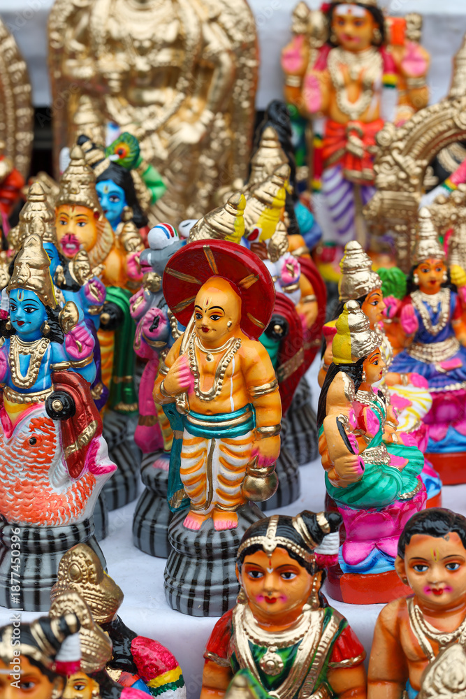 Fototapeta premium Vamana avatar doll at street Market for golu festival