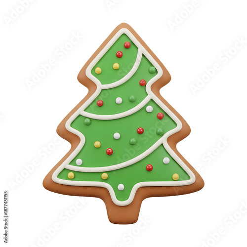 Wallpaper Mural 3D cartoon Christmas gingerbread tree cookie isolated on transparent background, PNG file Torontodigital.ca