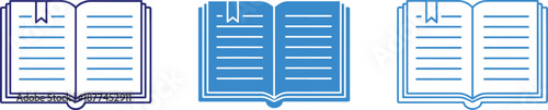 Open book icons with different styles showing education and knowledge