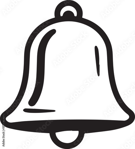 A minimalist black and white bell icon against a simple backdrop, ready to symbolize announcements or notifications.