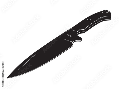 A gorgeous elegant kitchen knife outline for food preparation