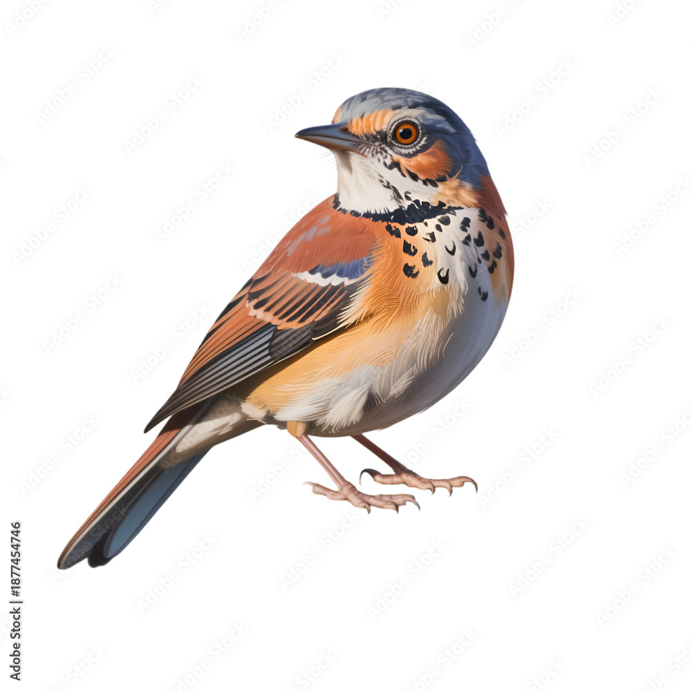 Obraz premium a small bird with orange and white feathers on a black background