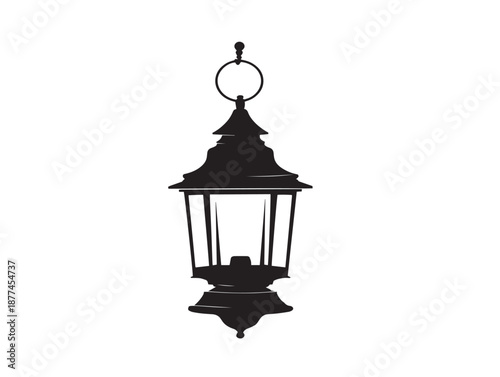A gorgeous vintage lantern outline for camping and nostalgic themes