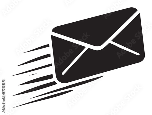 A stylish mail letter icon with a clean and gorgeous vector silhouette design