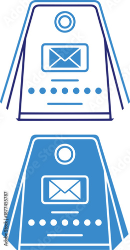 Delivery chute with mail icon and information details graphic