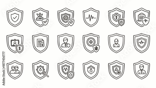 Black and white line security shields with various line black and white protection safety