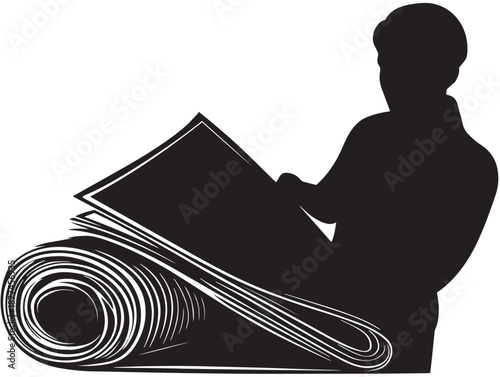 Dynamic newspaper silhouette for media and journalism related designs