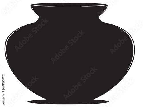 Stunning clean pot vector silhouette illustration for kitchen themes