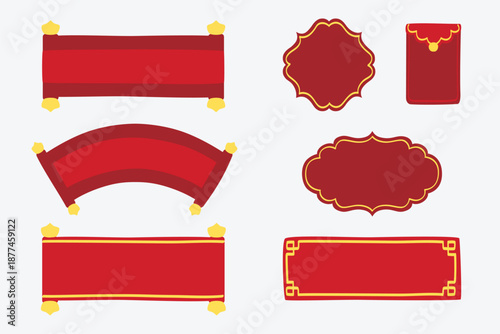Lunar new year labels and scrolls