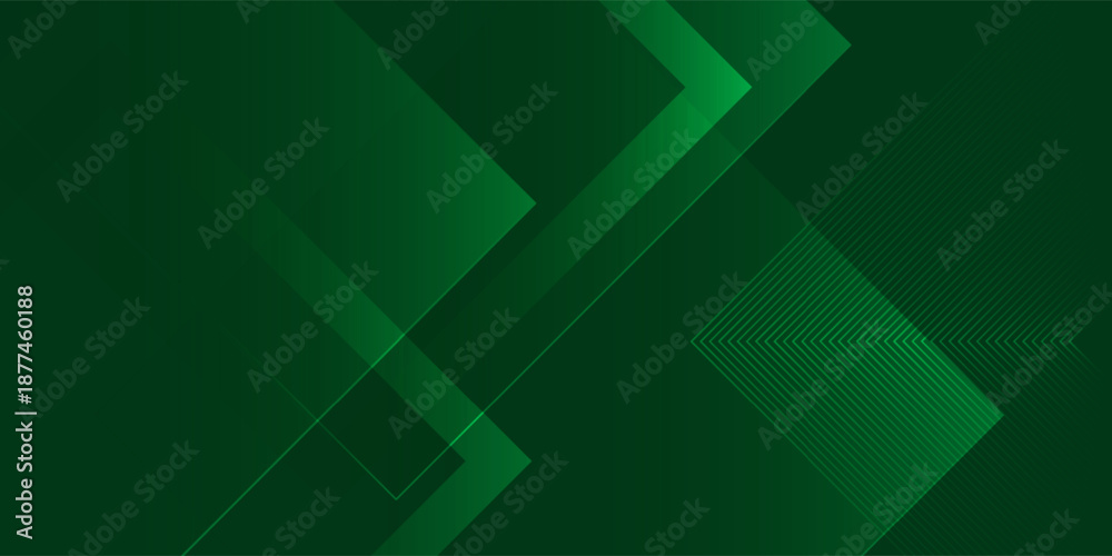 Obraz premium Abstract dynamic fluid green geometric with rectangular box lines gradient background. eps10