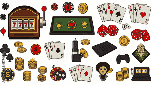 Casino game with cards chips and machines poker slot machine