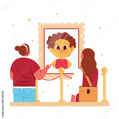 Viewing a portrait art Vector Illustration EPS 10 File 	