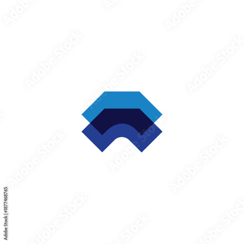 Blue house logo representing real estate, home protection, and modern housing design in a clean vector style