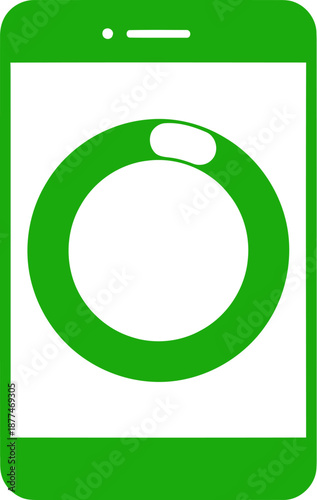 A vibrant smartphone displays a calorie tracker app icon. Clean design, bright green color, focused on nutrition and health. Ideal for digital marketing and wellness content.