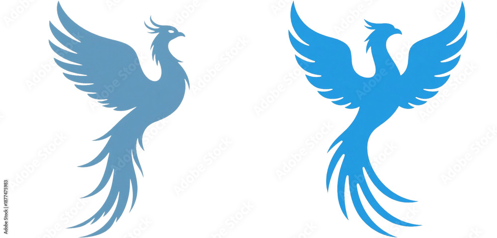 Obraz premium フェニックス 不死鳥 鳳凰 鳥 イラスト シルエット