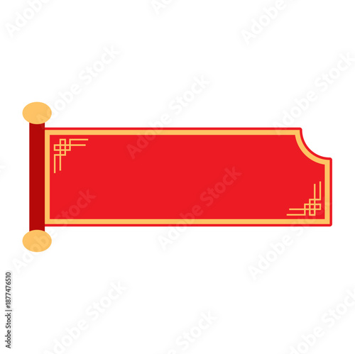 Chinese Style Decorative Label Frame Vector Illustration