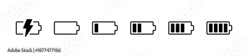 バッテリー残量・充電ステータスアイコンセット（ベクター）