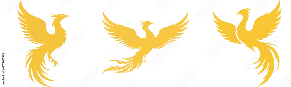 Fototapeta premium フェニックス 不死鳥 鳳凰 鳥 イラスト シルエット