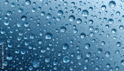 Realistic transparent water drops on isolated background liquid water-drop top view condensation effect fresh cool wet spray bubble splash surface pattern clean water drop S