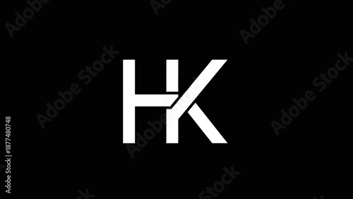 HK Logo Letters Symbol Design.