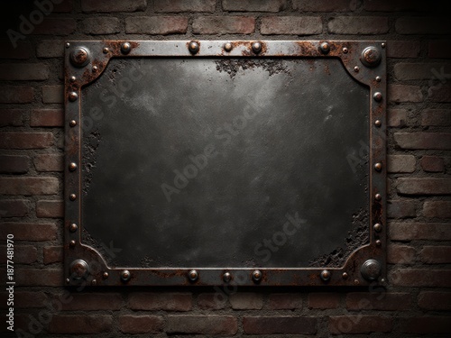 Blank signboard made of rus...