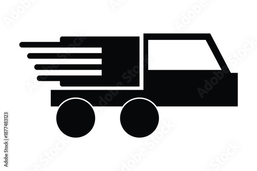Delivery track icon icon, order and parcel track delivery icon, delivery on track icon, truck isolated on white background.