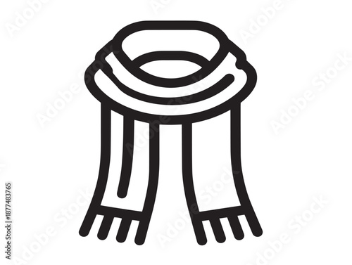 Beautiful stylish scarf icon with simple modern aesthetics  
