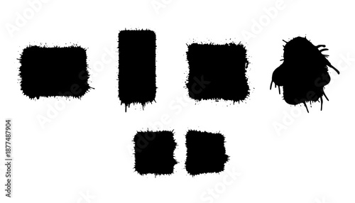 Hand-Painted Ink Blot Rectangle