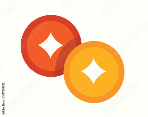 Chinese Coins Minimal Vector Illustration