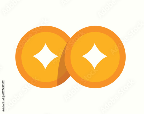 Chinese Coins Minimal Vector Illustration
