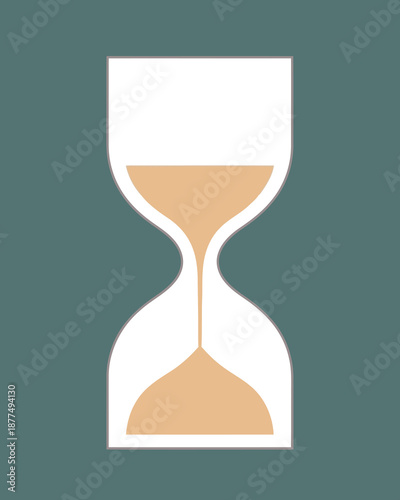 Iconic graphic of an hourglass with flowing sand, vividly representing the swift passage of time, critical deadlines, and the precious, finite nature of every moment