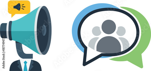 Concepts of digital communication, public outreach, and community building for effective online engagement and strategy