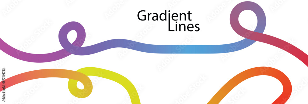 Obraz premium Colorful curved line. colorful gradient curved line. wavy line. gradient line on a white background Abstract 