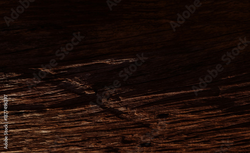 Foto Deeply weathered dark wood texture with heavy horizontal grain and natural shadows