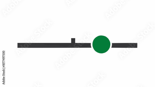 Green circle on black line.