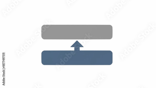 Blue arrow pointing up between bars.