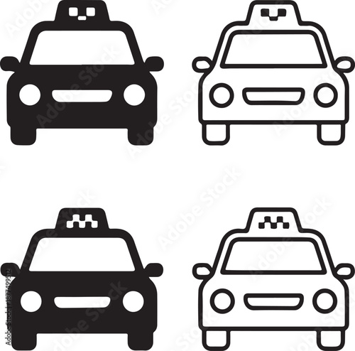 Isolated taxi car icon, taxi cab city transportation vehicle silhouette, urban taxi vector, minimal travel illustration, taxi car service design, clean minimal isolated taxi car