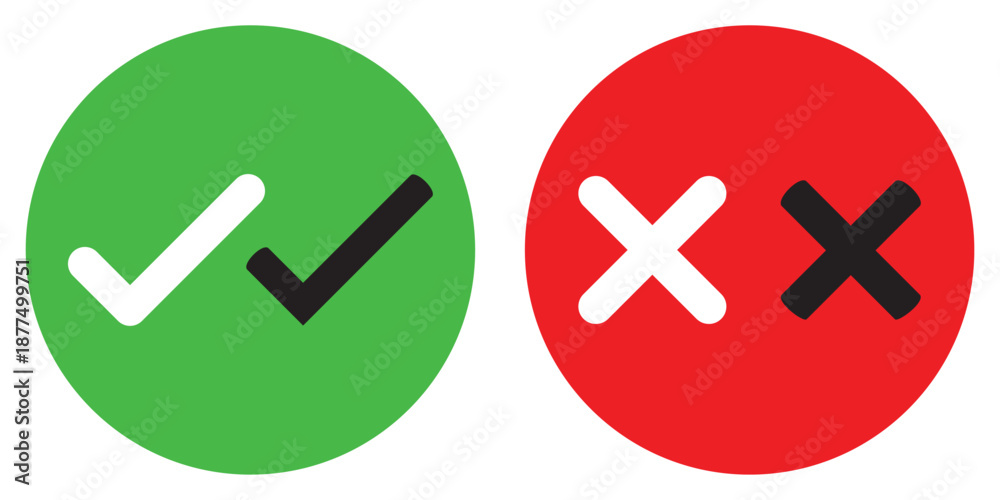 Obraz premium check mark icon button set.
